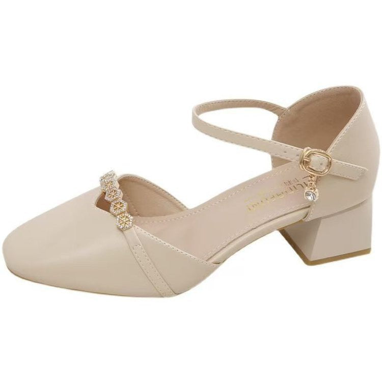 Dame elegant Slingback-pumps med modet rhinsten pynt Stilla
