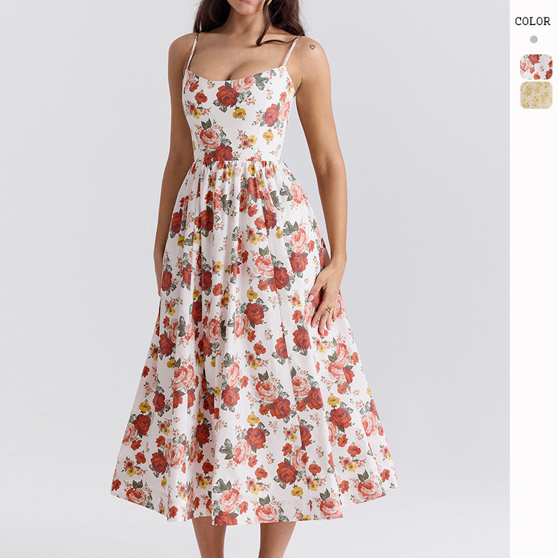 Dame maxi kjole med blomsterprint og elegant, flydende silhuet Stilla