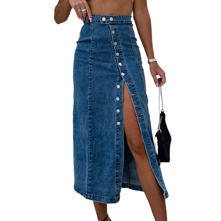 Dame højslidset Denim Maxi Nederdel Stilla