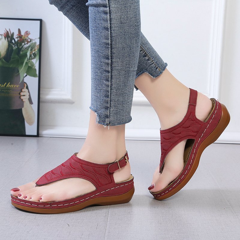 Dame Komfortable Tåsplit Sandaler med ergonomisk Sål Stilla