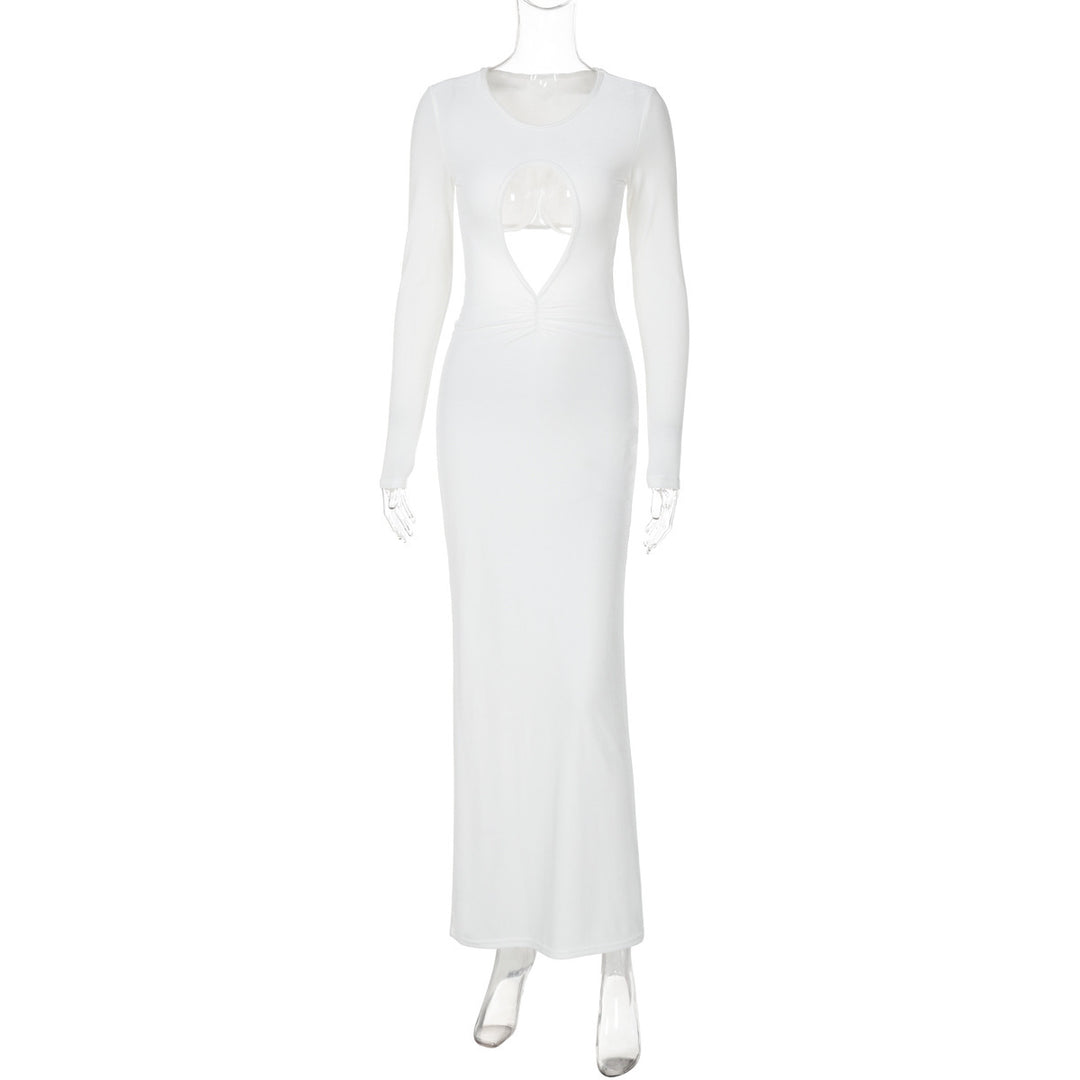 Dame Elegant Maxikjole med Cut-Outs og festligt design Stilla