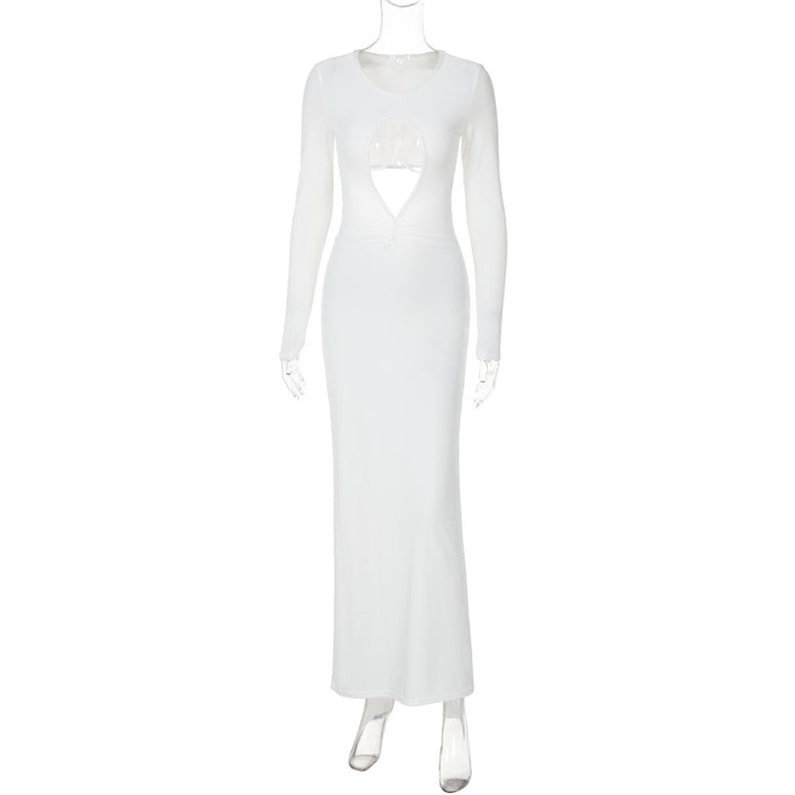 Dame Elegant Maxikjole med Cut-Outs og festligt design Stilla
