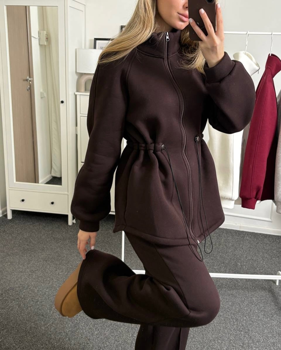 Dame Casual Fritids Sæt med Blødt Stof og Elastisk Talje Stilla