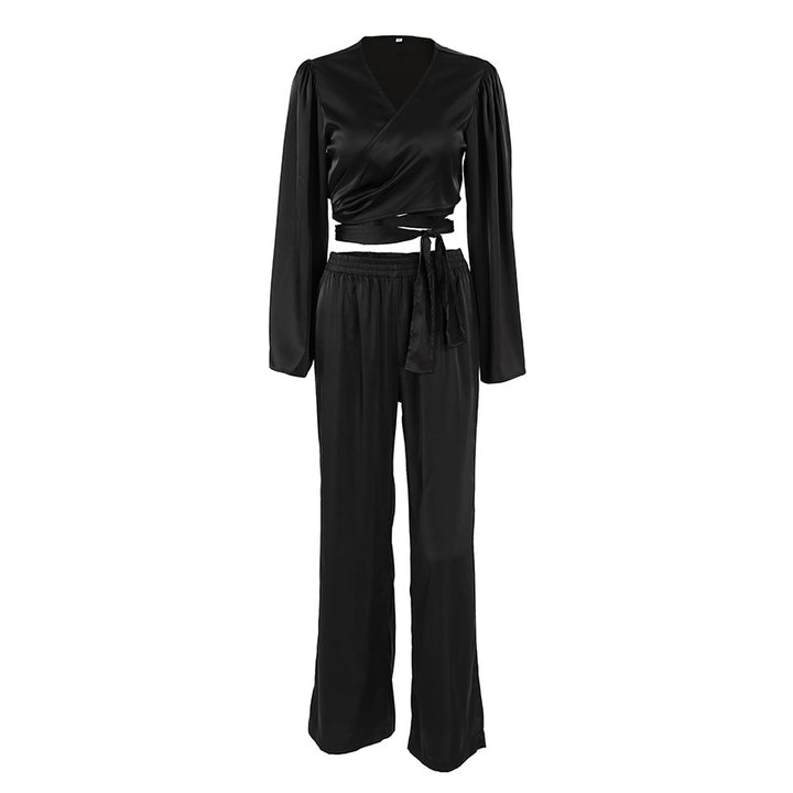 Dame elegant cropped-top med bred ærme og elastisk bund Stilla