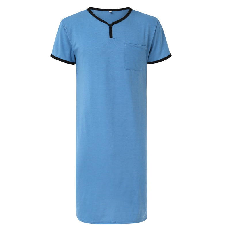 Herrer nan lang bomulds natshirt med Henley-krave Skovae