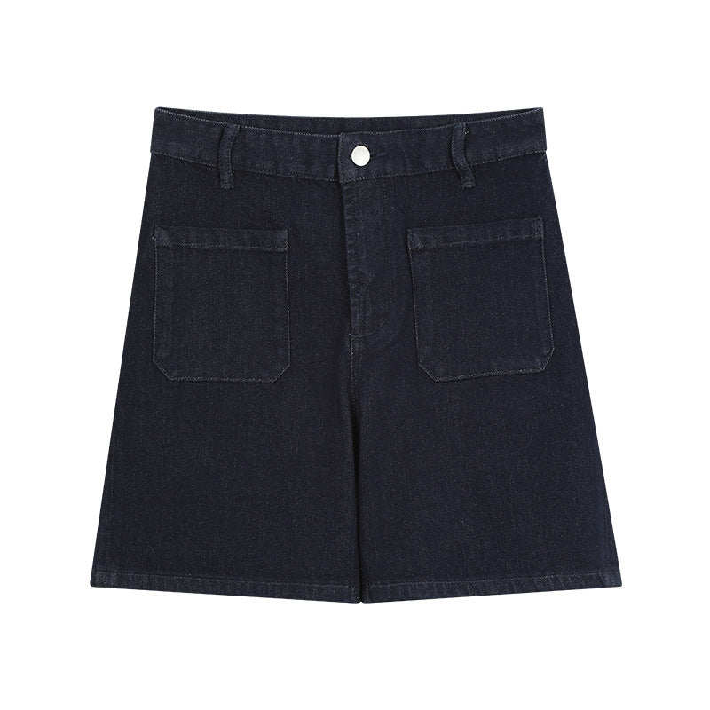 Dame jeans-shorts med bred pasform og praktiske lommer Stilla