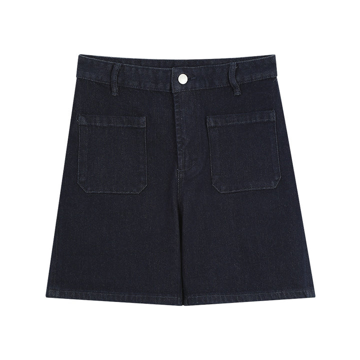 Dame jeans-shorts med bred pasform og praktiske lommer Stilla