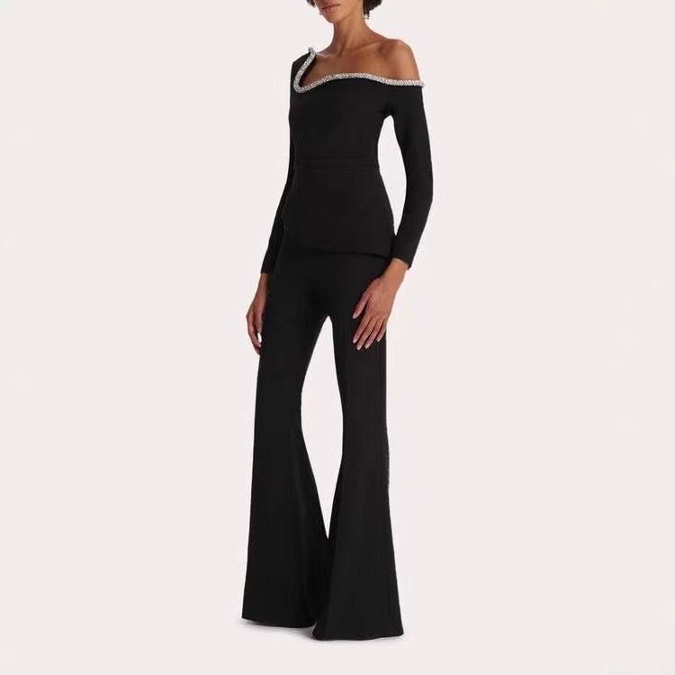 Dame elegant heldragt med asymmetrisk design og glitrende pynt Stilla
