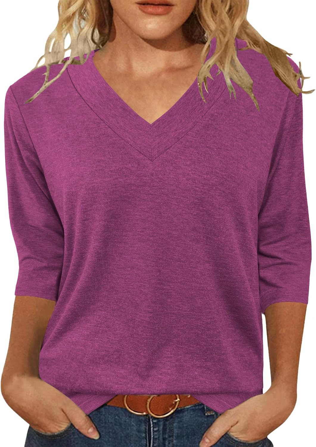 Dame Relaxed Fit V-Udskærings Top Stilla
