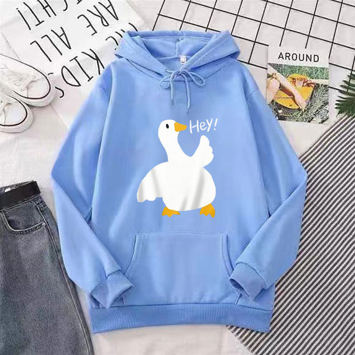 Dame hoodie med legende andemotiv Skovae