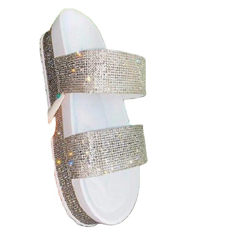 Dame Glamourøse Slippers med glitrende rhinsten detalje Stilla