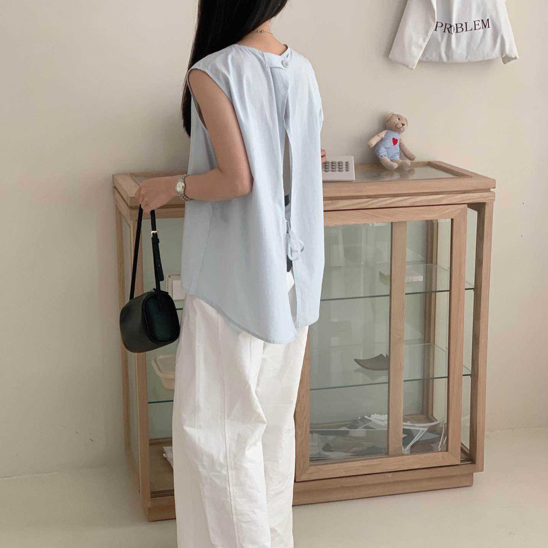Dame Relaxed Fit Oversized Bomulds tanktop Stilla