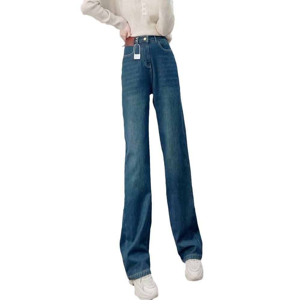 Dame løse jeans i vintage-stil med høj talje Stilla
