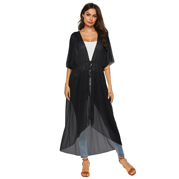 Dame elegant, gennemsigtig strandkimono Skovae