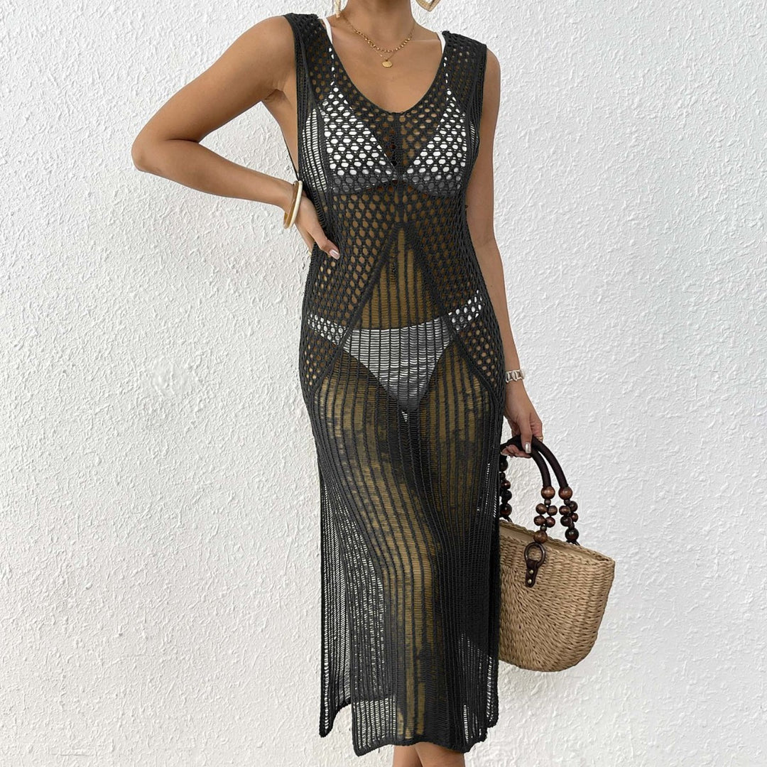 Dame elegant hækle sarong med gennemsigtigt design Skovae