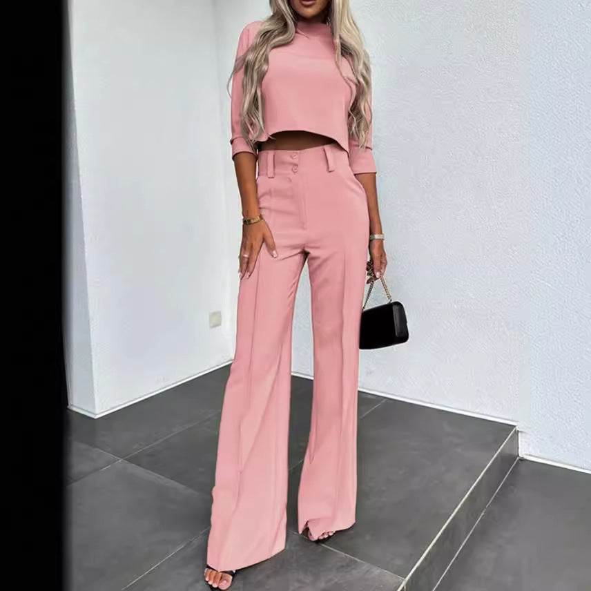 Dame elegant sæt bestående af cropped top og løse bukser Stilla