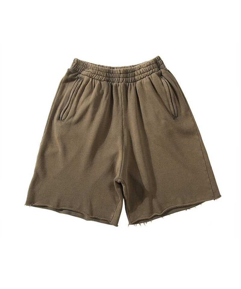 Herrer fritids sweatshorts med elastisk talje og sidelommer med lynlås Stilla