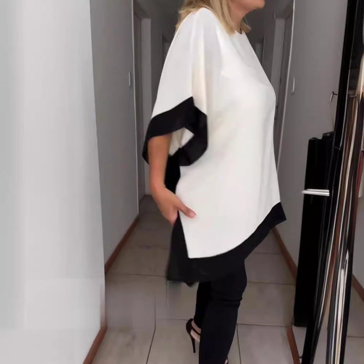 Dame Stilig To-farvet Tunika Bluse Stilla