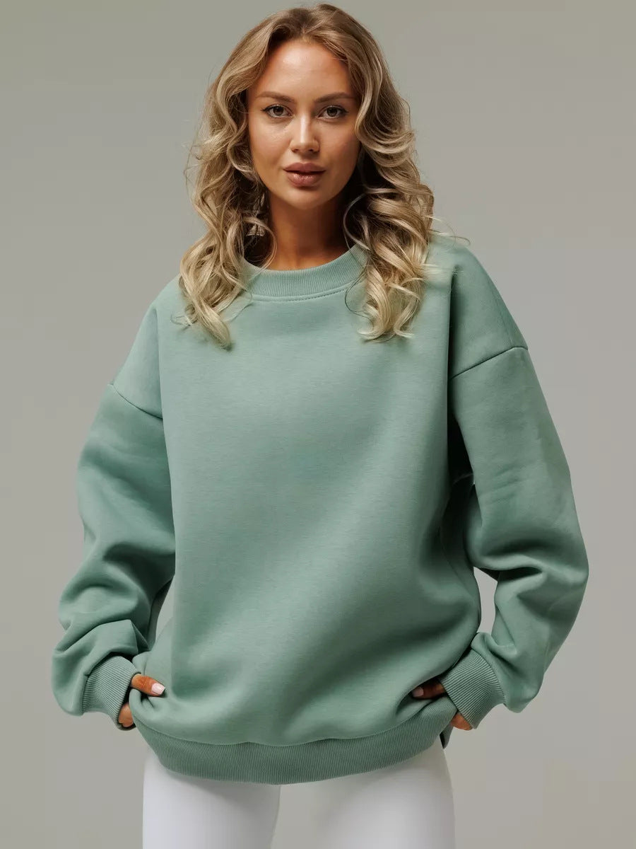 Kvinders afslappede sweatshirt med brede skuldre og blød foring Skovae