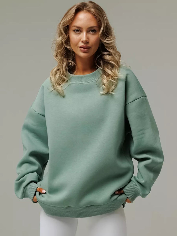 Kvinders afslappede sweatshirt med brede skuldre og blød foring Skovae
