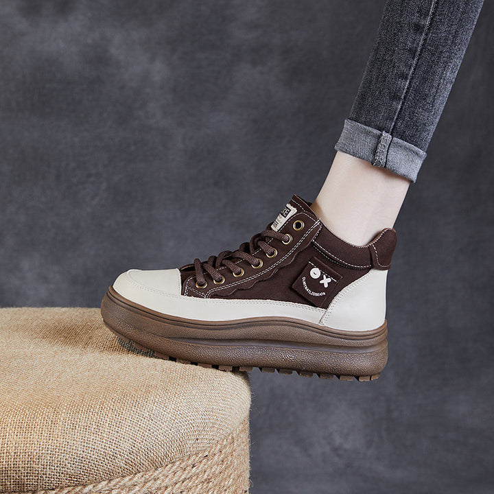 Dame High-Top Fashion Sneakers med holdbar gummisål Stilla