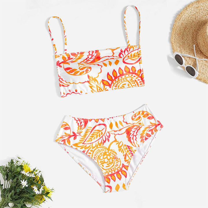 Dame Triangel-Bikini-Sæt med justerbare stropper og moderne mønster Skovae