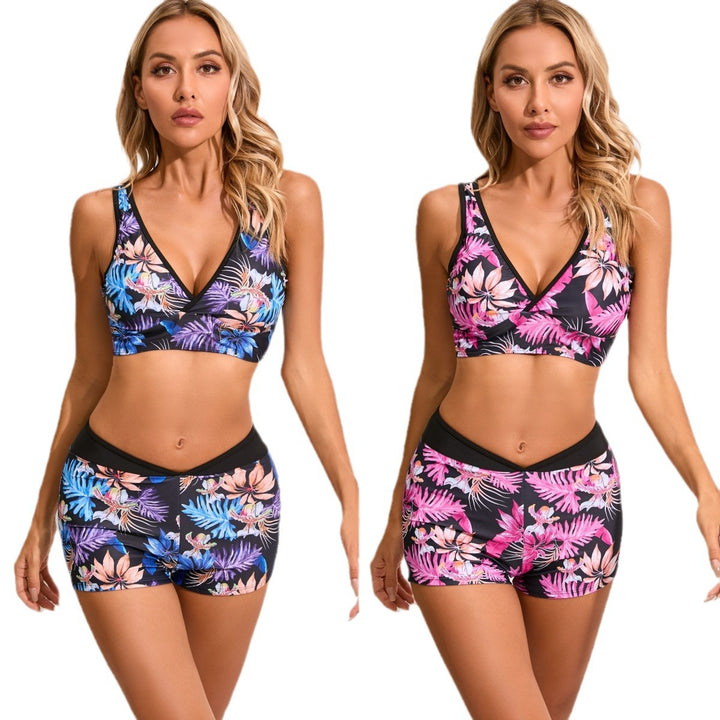 Dame Sport-Bikini-Sæt med blomsterprint og stilfuld design Stilla