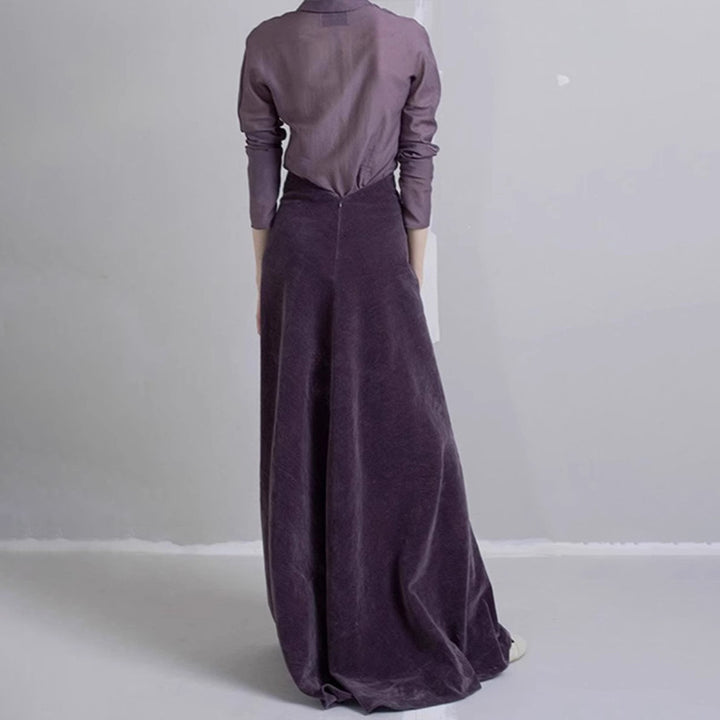 Dame elegant midi nederdel lavet af højkvalitets velour Stilla