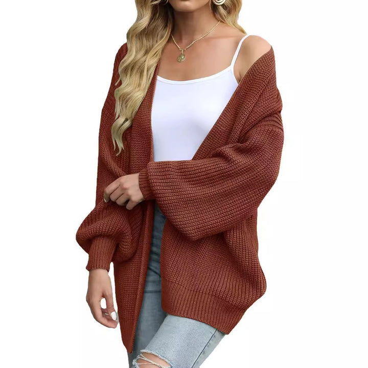 Kvinders chunky strikket cardigan med en afslappet pasform og sænkede skuldre Stilla