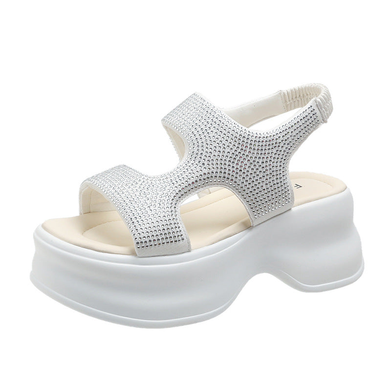 Dame Plateau-sandaler med funklende glimmer-remdesign og komfortabelt fodbede Stilla