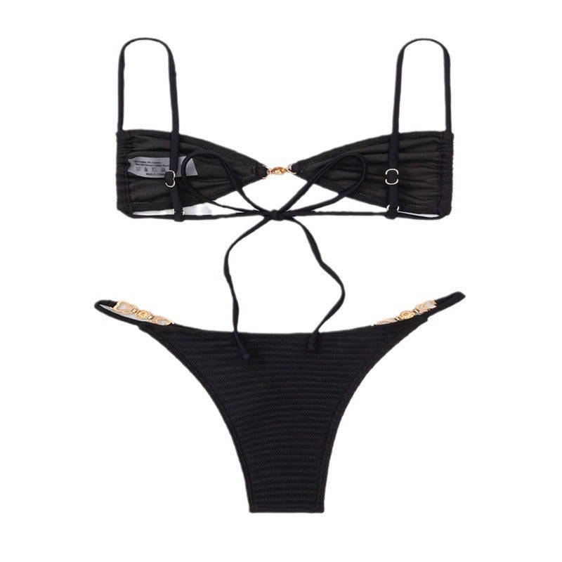 Dame Triangel-Bikini-Sæt med raffinerede detaljer og elegant accentuering Stilla