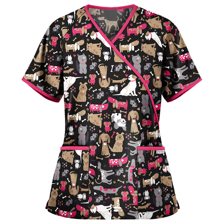 Dame Sødt Dyretryk Scrub Top Stilla
