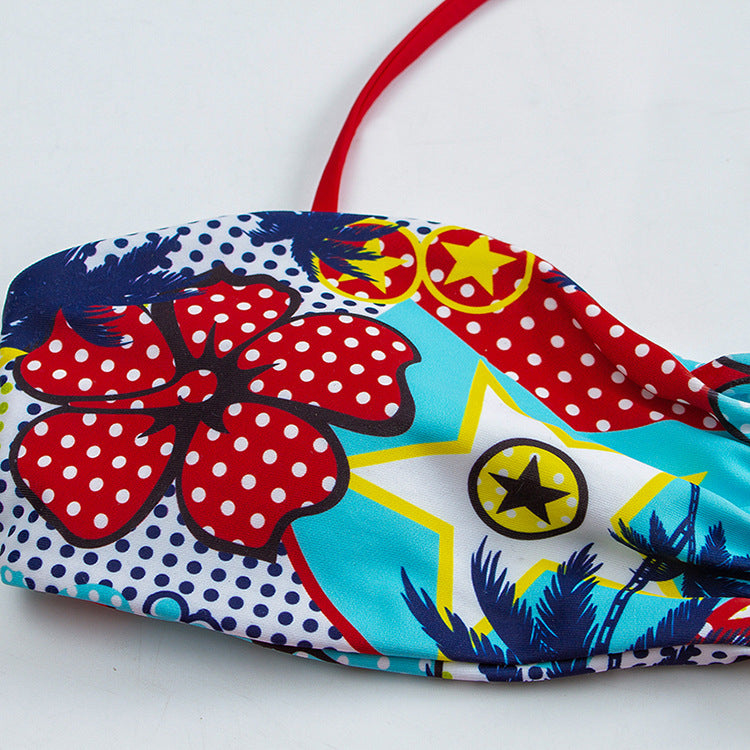 Dame Bandeau-bikini-sæt med floral design Stilla