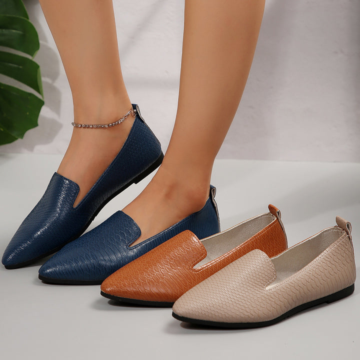 Damer Elegante Ballerinas i skællignende design med komfortabelt fodseng Stilla