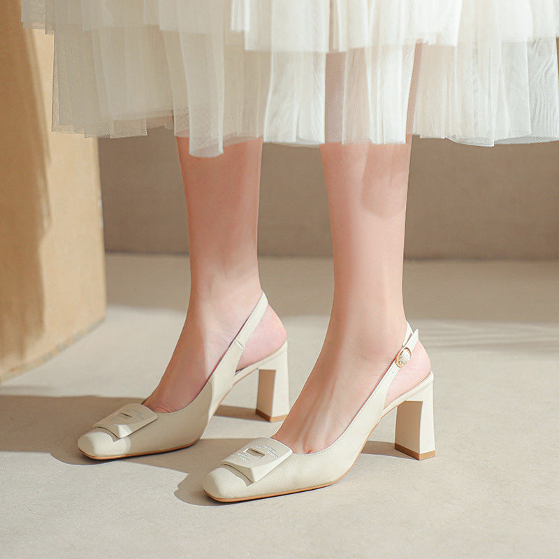 Dame stilfulde spidsede slingback pumps med dekorativ accent Stilla