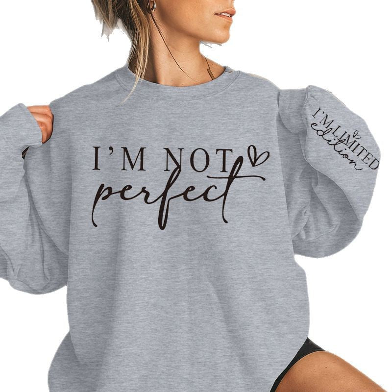 Kvindernes Oversized Sweatshirt med Unikt Statement Print Skovae