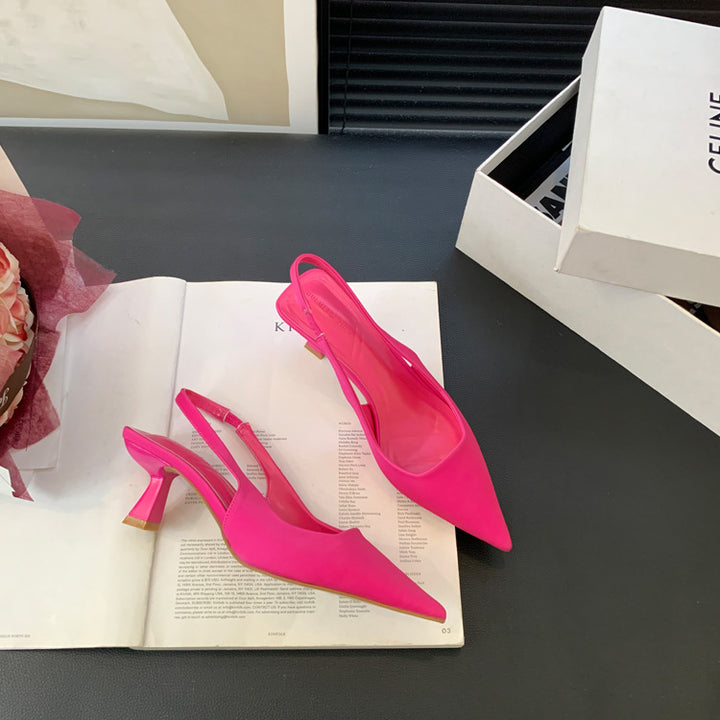 Dame Slingback Højhælede med elegant spids design og moderne blokhælkonstruktion Stilla