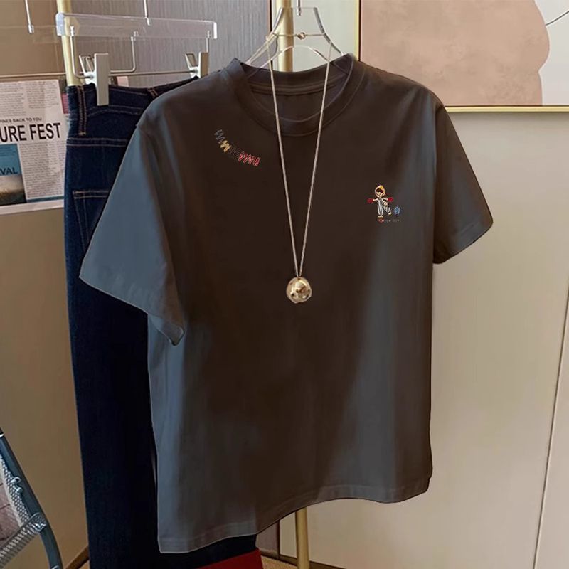 Femme Grafik Broderet Casual T-Shirt Stilla