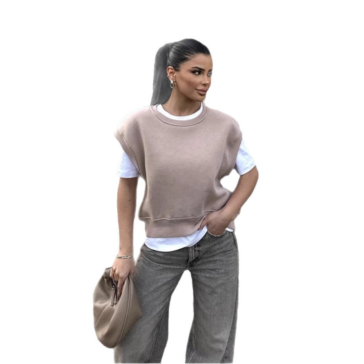 Kvinder casual oversized sweatshirt med brede ærmer og høj talje Skovae