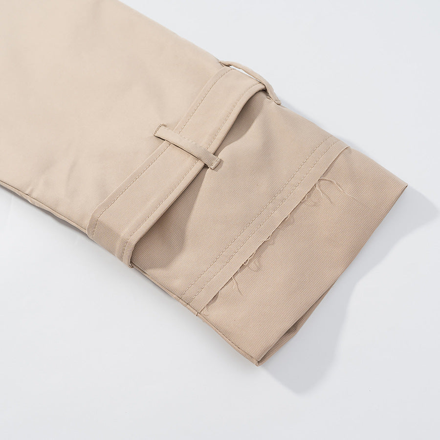 damer trendy cropped trench coat med dobbelt knaplukning Stilla