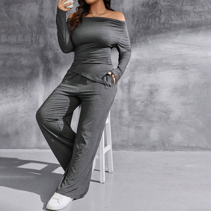 Dame casual todelt med bred pasform og off-shoulder design Stilla