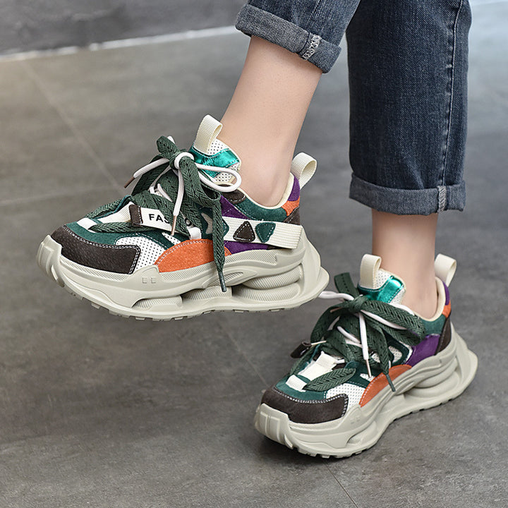 Dame Mode Chunky Sneakers med innovativ sål Stilla