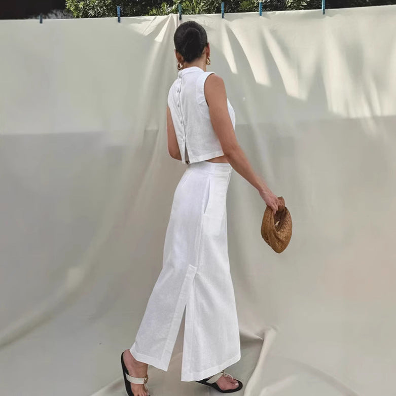Dame Crop-Top og Maxi-Nederdel Sæt med elegant design og tætsiddende pasform Stilla