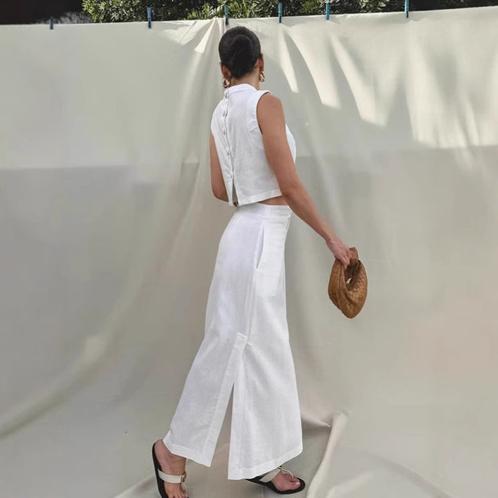 Dame Crop-Top og Maxi-Nederdel Sæt med elegant design og tætsiddende pasform Stilla