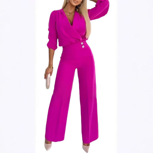 Kvinderne elegante jumpsuit med indviklet top og højtaljede ben Stilla
