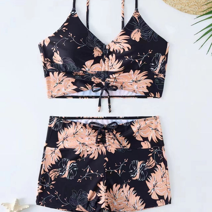 Dame bikini med blomstret flæse design og justerbare stropper Skovae