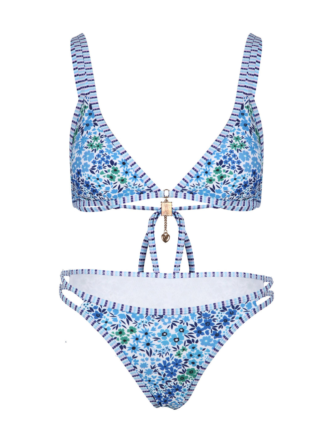 Dame bikini-sæt med blomster mønster og justerbare stropper Skovae