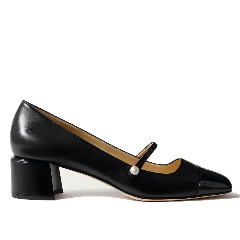 Femme Elegante Blokhæl Mary Jane Sko Stilla
