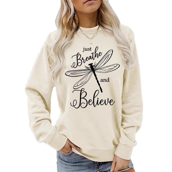 Kvinders sweatshirt med inspirerende drageflyvningsmotiv og afslappet pasform Stilla