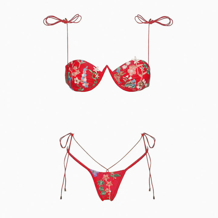 Dame Floral Broderet Bikini Stilla